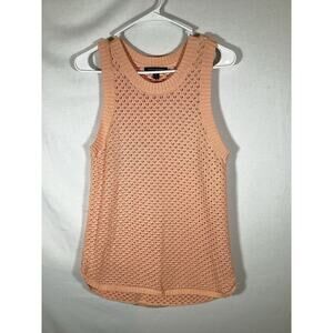 BANANA REPUBLIC Sleeveless Open Weave Crochet Sweater Tank Women Medium Academia